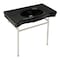 Kingston Brass 36 Ceramic Console Sink with Stainless Steel Legs, BlackPolished Nickel VPB28140W86K - alternate 1